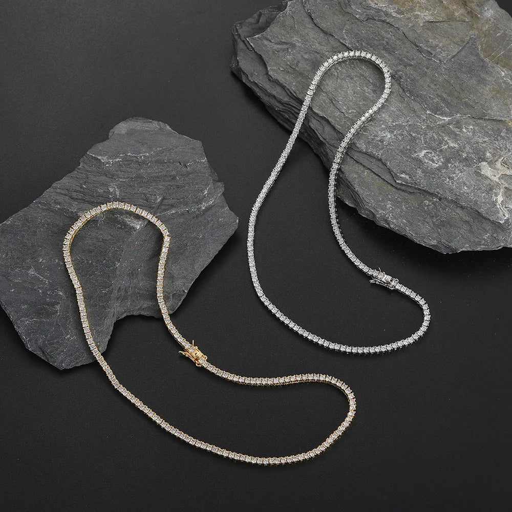 Vexaroa D VVS1 Moissanite Tennis Necklace | 925 Silver