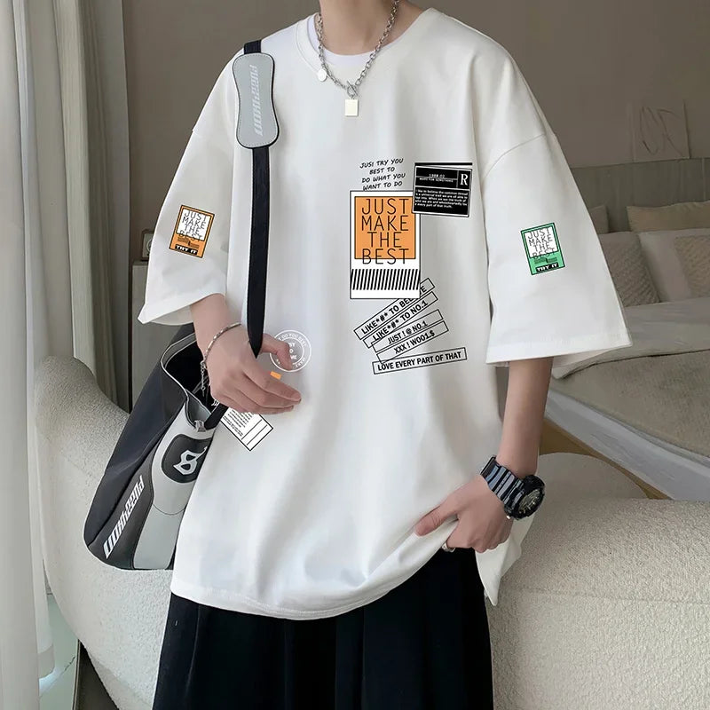 Vexaroa men's oversized letter graphic T-shirt product image 4