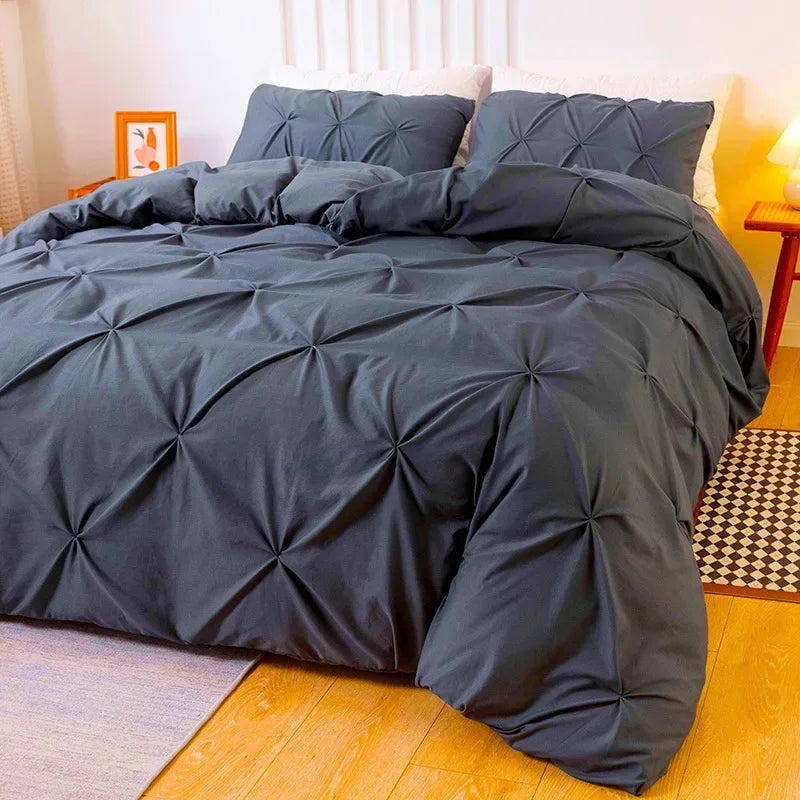 Handmade Queen King Bedding Set Twisting Comforter Cover Pillow Shams Home Polyester 3pcs Stylish Could-like Duvet Cover Set