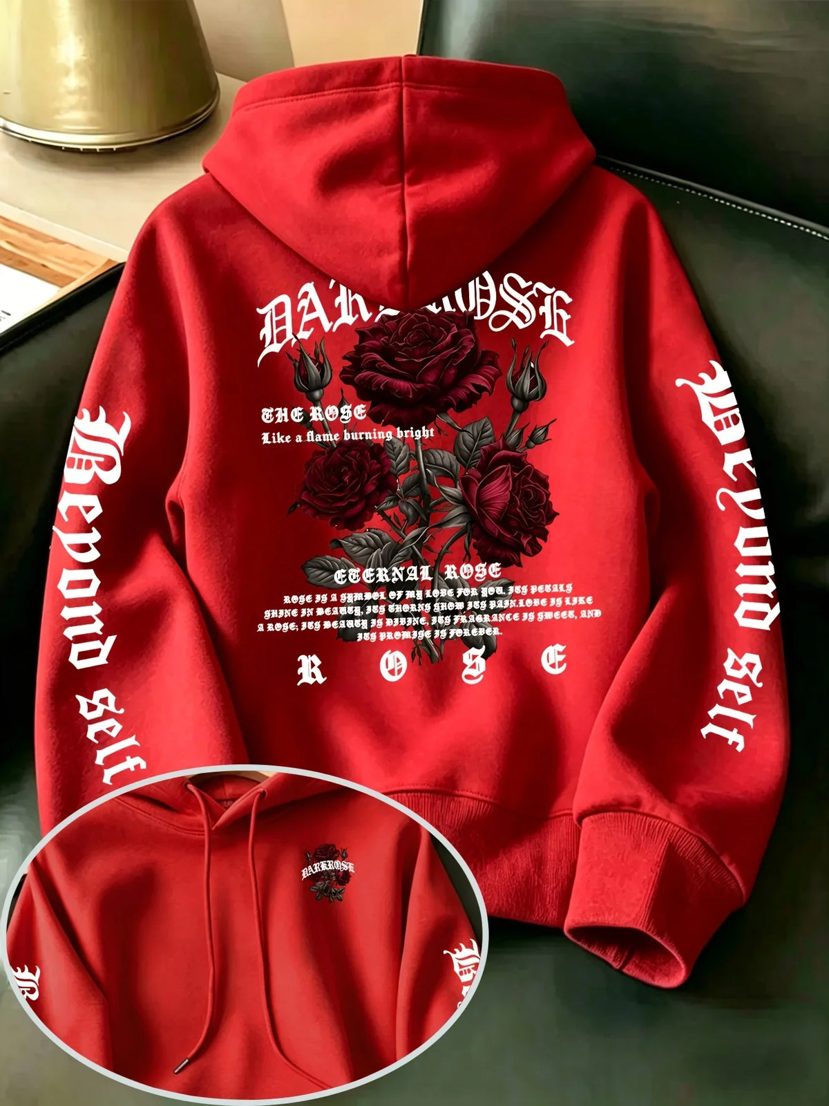 Vexaroa Gothic Rose Graphic Hoodie