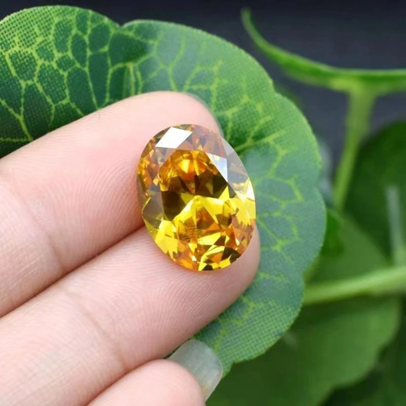 Box Set Large Yellow Sapphire 13x18mm 15.0Ct Unheated Oval Shape Natural VVS Loose Gemstone For Jewelry Making