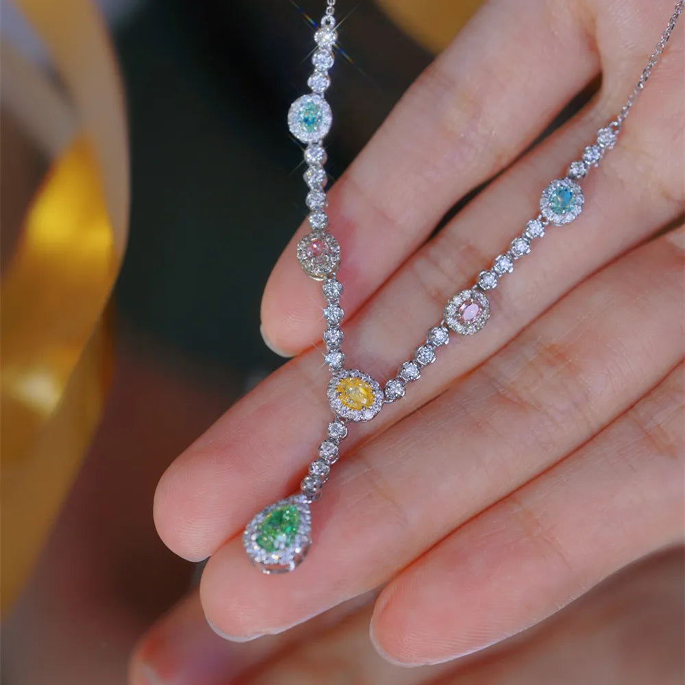 Vexaroa 18K Gold Y-Design Natural Diamond Necklace