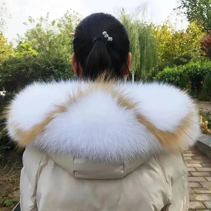 Super Large 100% Real Fox Fur Collar Hood Decor Fur Collar For Down Coat Women Winter Warm Fur Scarf Shawl Luxury