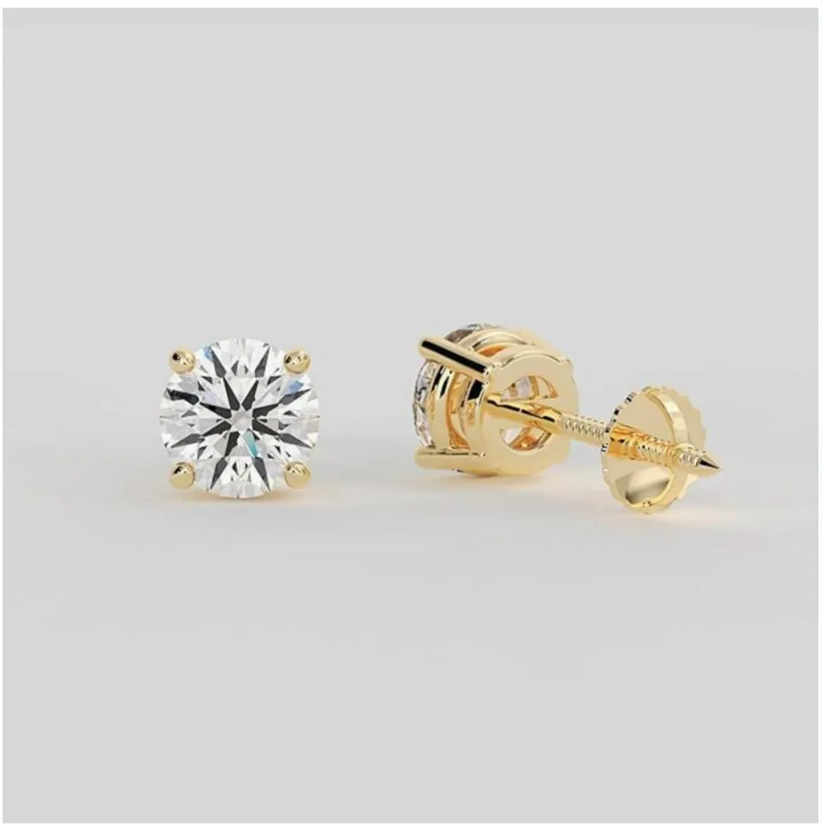 Vexaroa 1 CT Lab-Grown Diamond Stud Earrings in 14K Gold