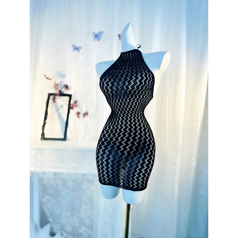Fishnet Dress See Through Women's Bedroom Outdoor Casual