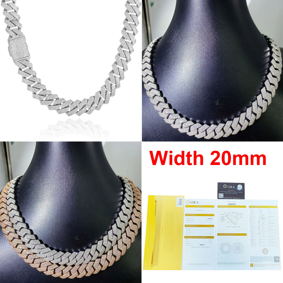 VVS1 Moissanite Cuban Link Chain 925 Silver | Vexaro