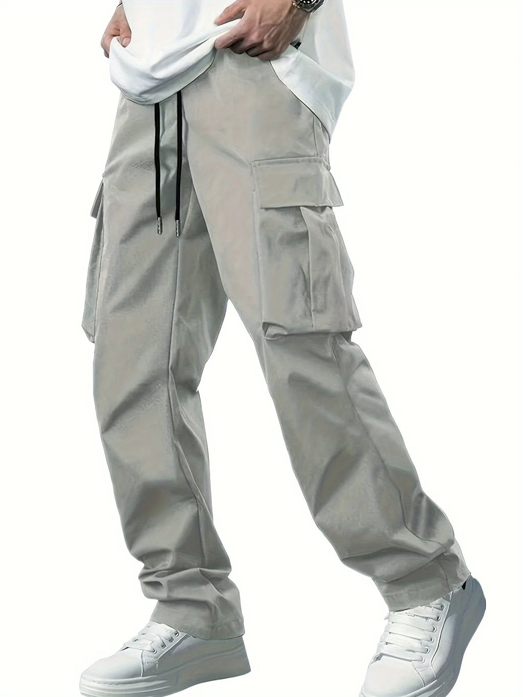 Vexaroa Men's Drawstring Multi-Pocket Cargo Work Pants
