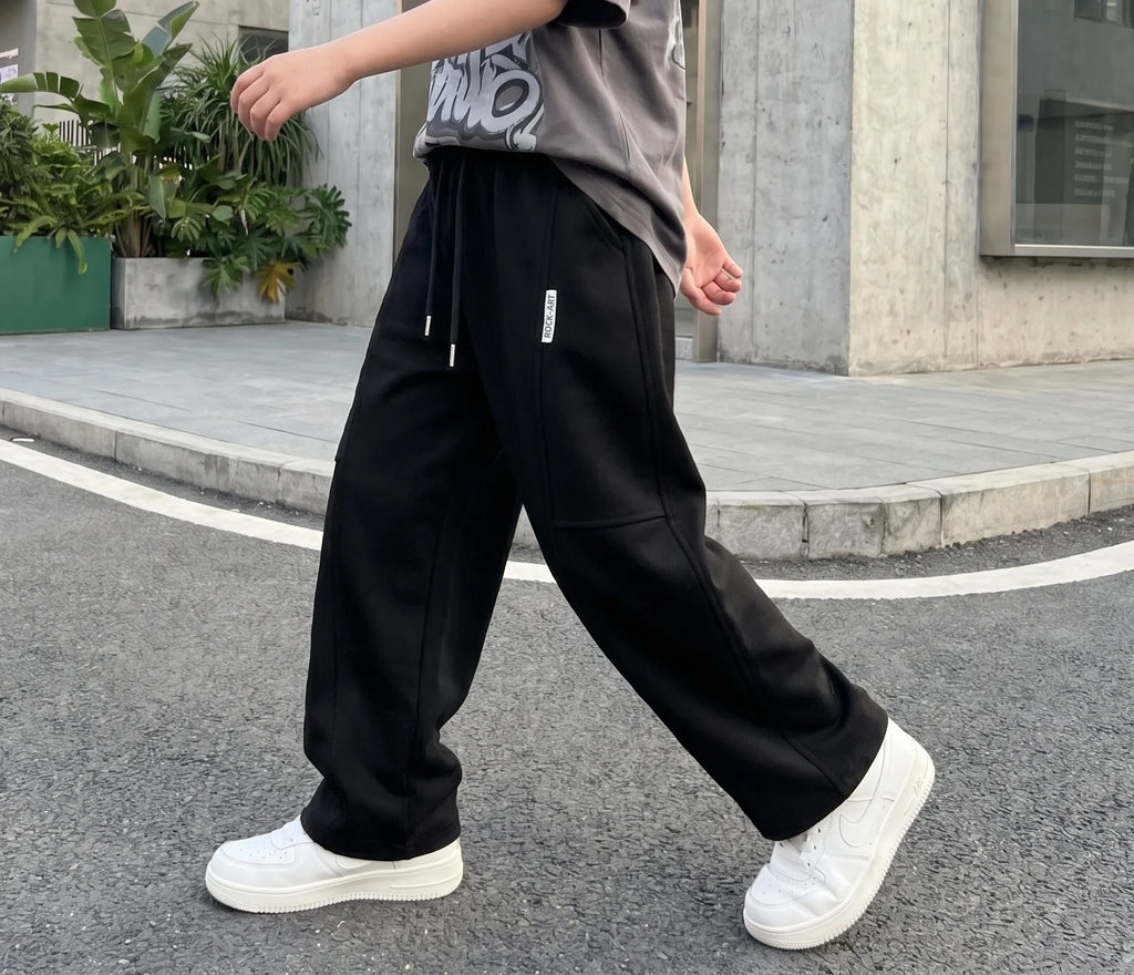 Vexaroa Boys' Black Elastic-Waist Sweatpants