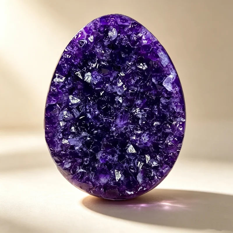 3A Natural Uruguay Purple Amethyst Geode Egg Crystal Specimen Spiritual Healing Mineral Stone Home Decor Meditation Collectible