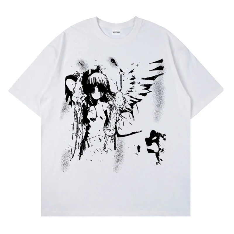 Vexaroa Womens Retro Angel Oversized T-Shirt product photo, view 10