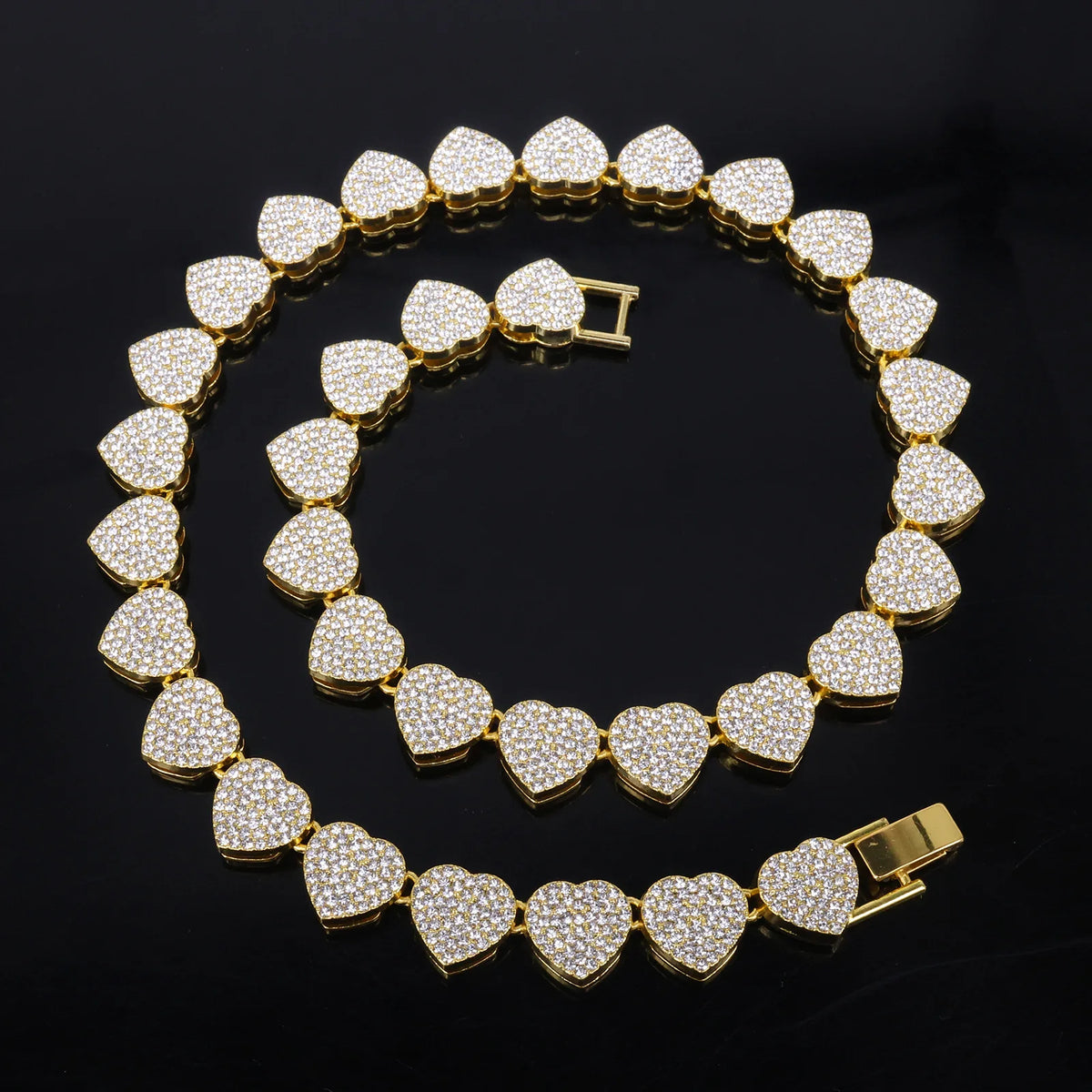 Vexaroa Heart Rhinestone Tennis Chain Jewelry Set — Vexaroa product image 17