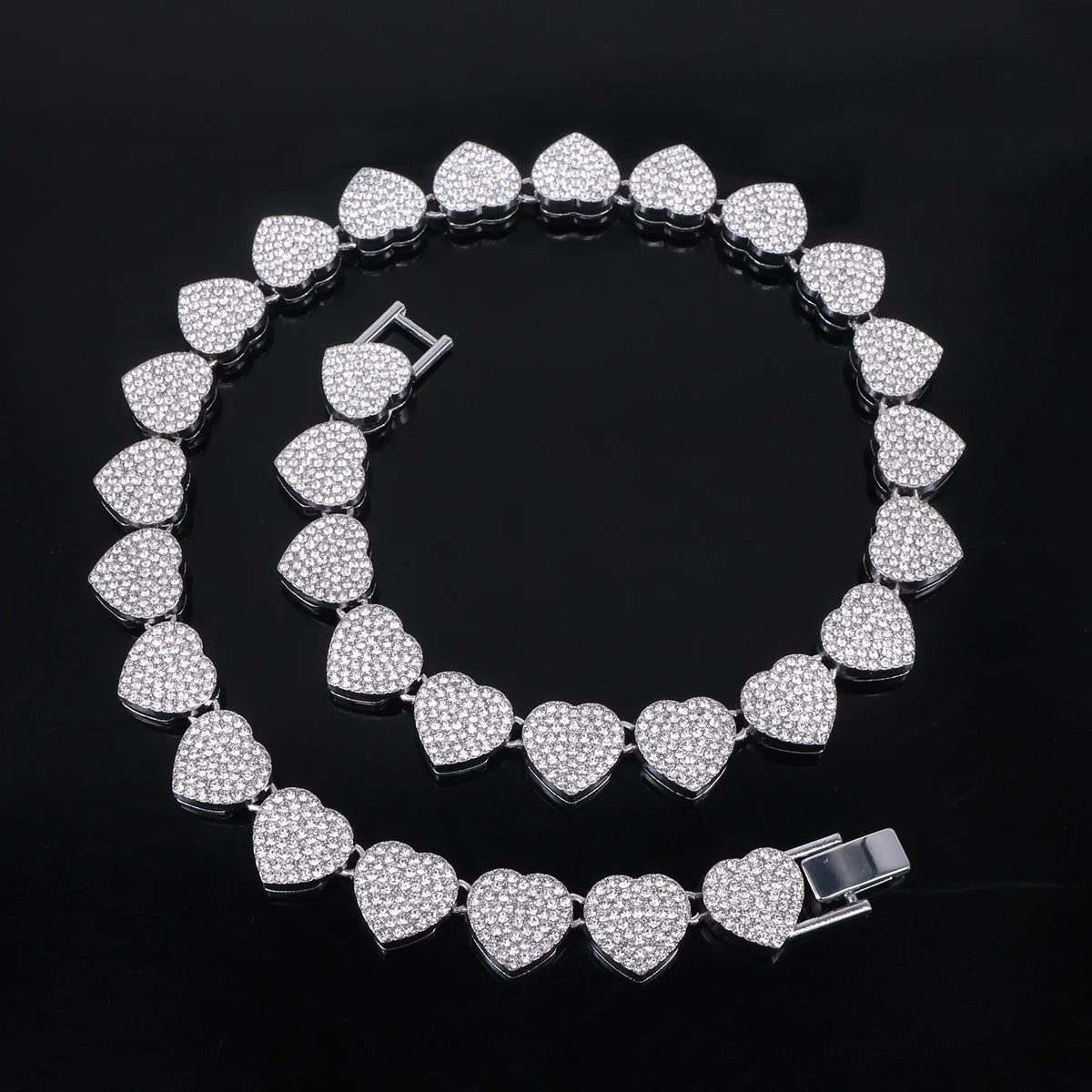 Vexaroa Heart Rhinestone Tennis Chain Jewelry Set — Vexaroa product image 16