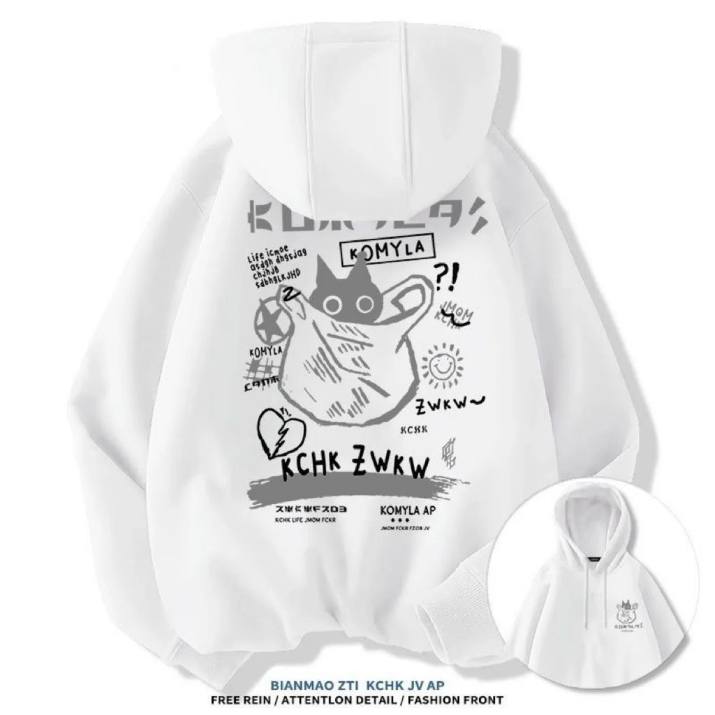 Vexaroa Black Cat Graphic Hoodie product image 1 | Vexaroa