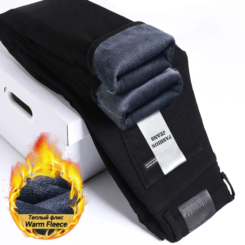 Vexaroa men's black fleece-lined stretch denim jeans — product image 15
