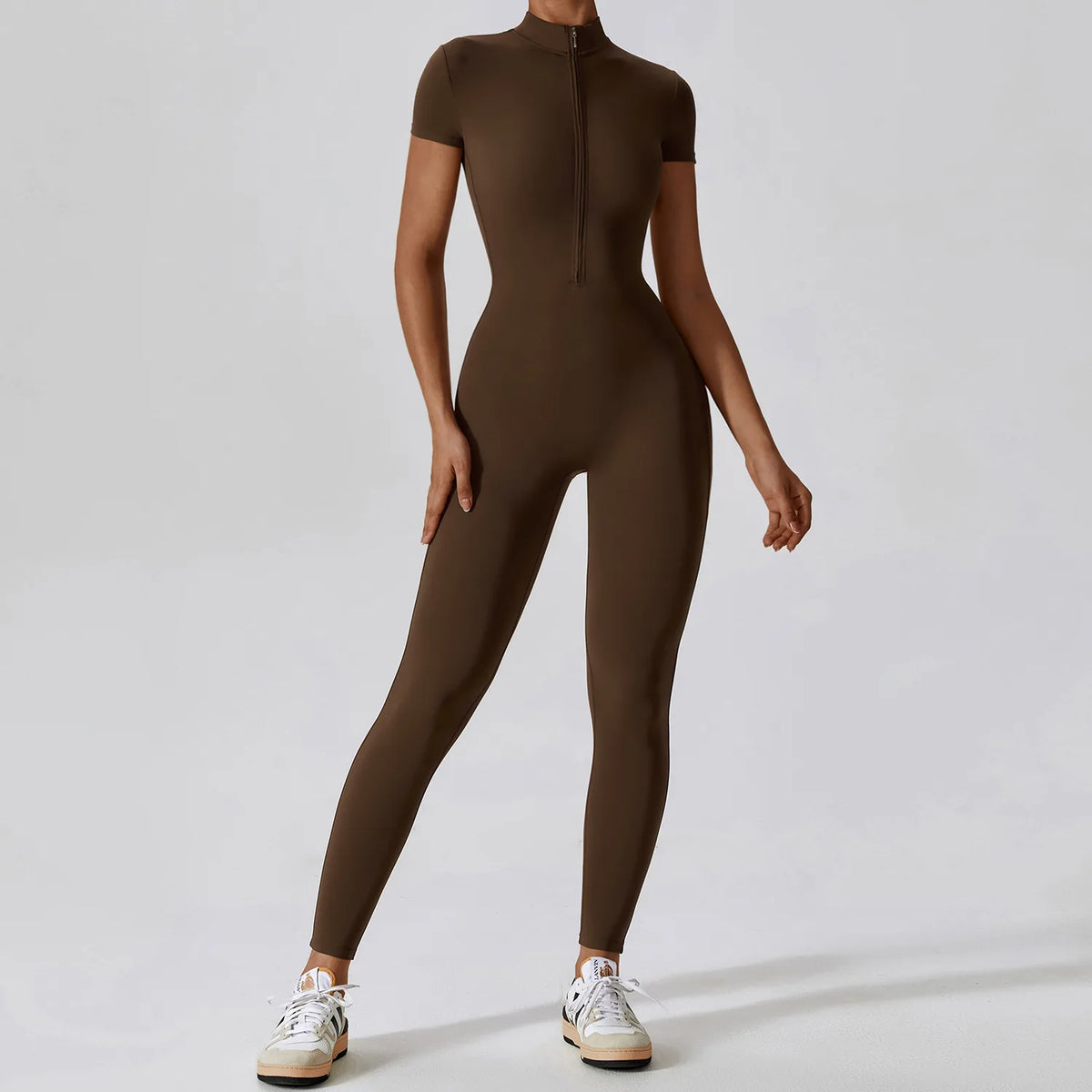Vexaroa Women's Yoga Zipper Jumpsuit Long Sleeve Gym Fitness