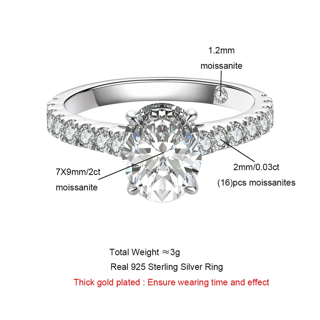 Vexaroa 2ct Oval D-Colour Moissanite Ring - product image 2