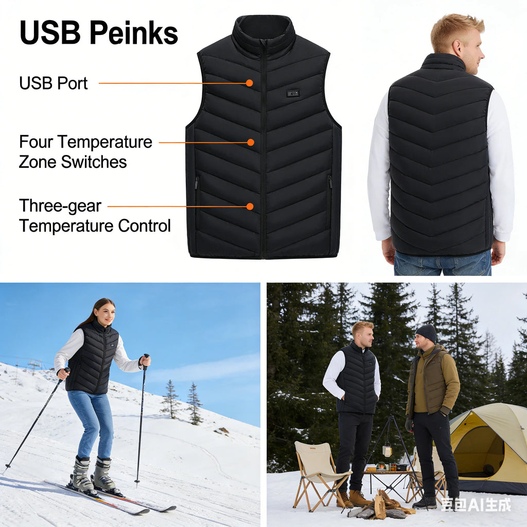Vexaroa 25-Zone Heated Vest with USB Port