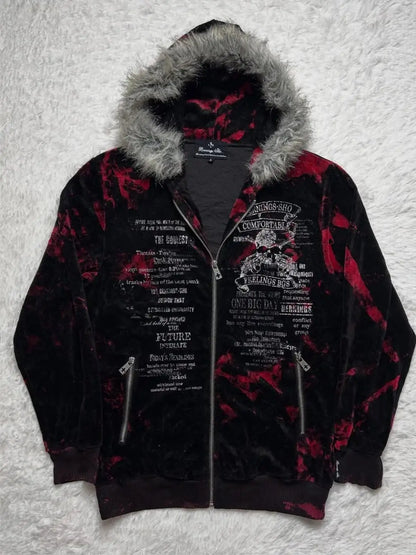 Harajuku Winter Y2k Clothes Gothic 90s Punk Hoodies Zip-up Sweatshirts Trend Woman Streetwear Hooded Grunge Graphic Hoody Jacket