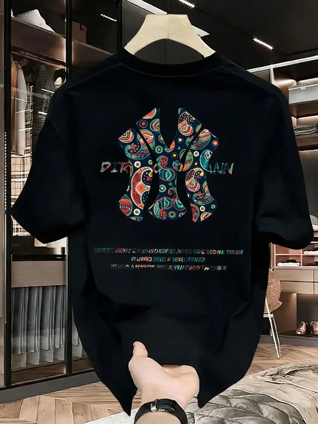 Vexaroa men's printed summer T-shirt in loose-fit style