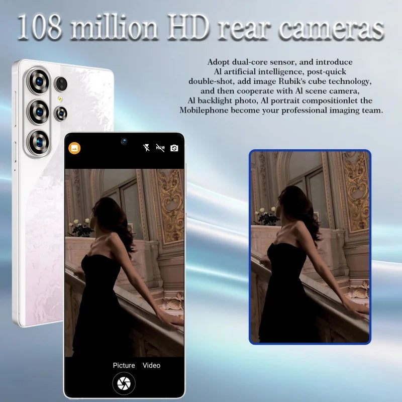 S26 Ultra Celulares Android Moblie Smartphone Original 6.9 Inch Phones Global Version Unlocked 5G Dual Sim CellPhones AB25