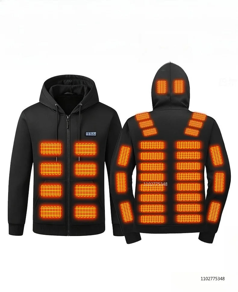 Vexaroa 38-Zone USB Heated Hoodie Jacket – Men & Women Winter