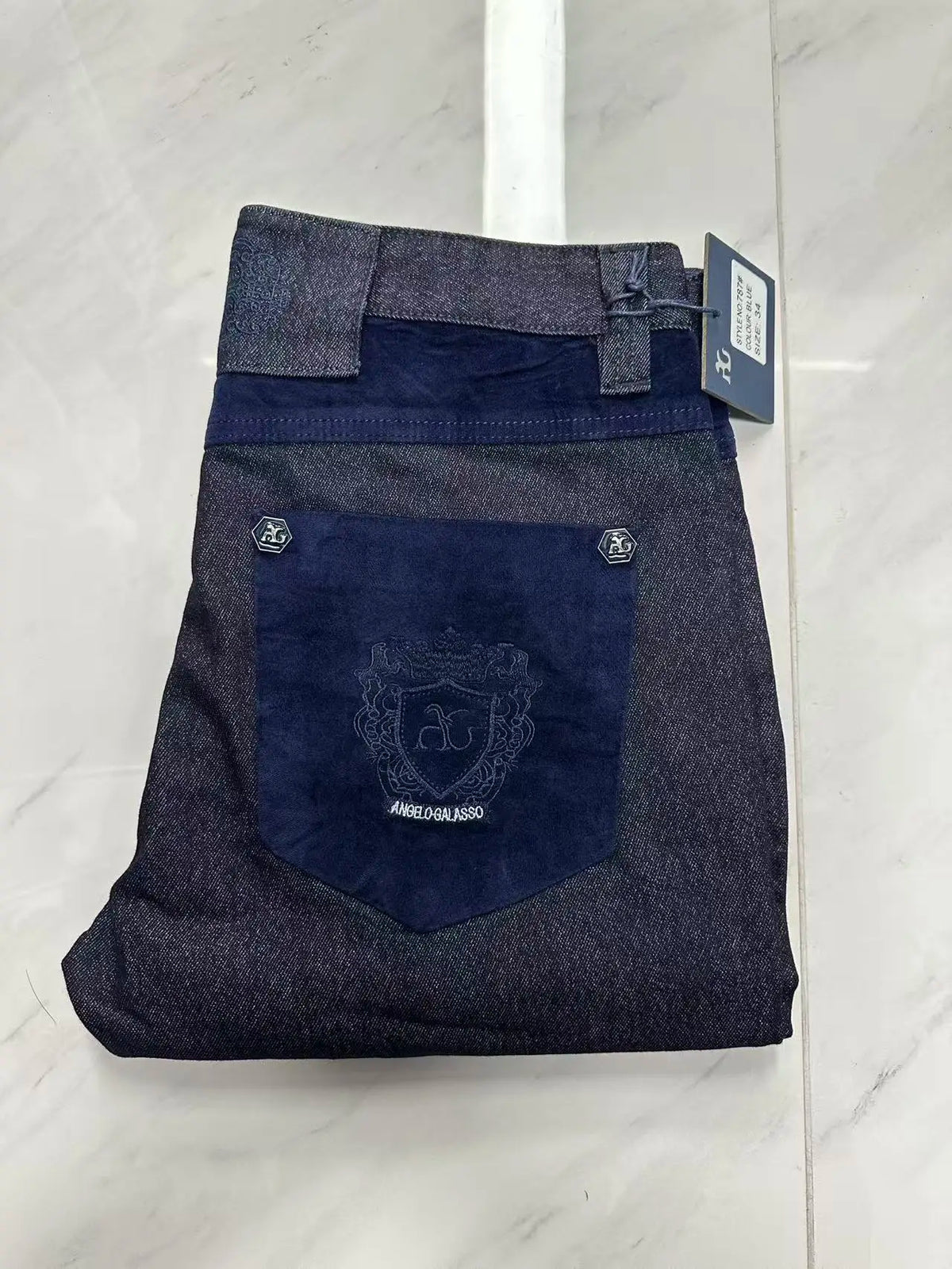 Vexaroa Men's Embroidered Stretch Jeans