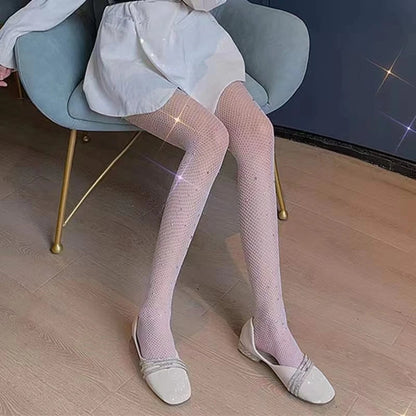 Leggings Hollowed Out Mesh Retro Girls Stockings Japanese Bottomed Lace Pantyhose Floral Rattan Black Tights