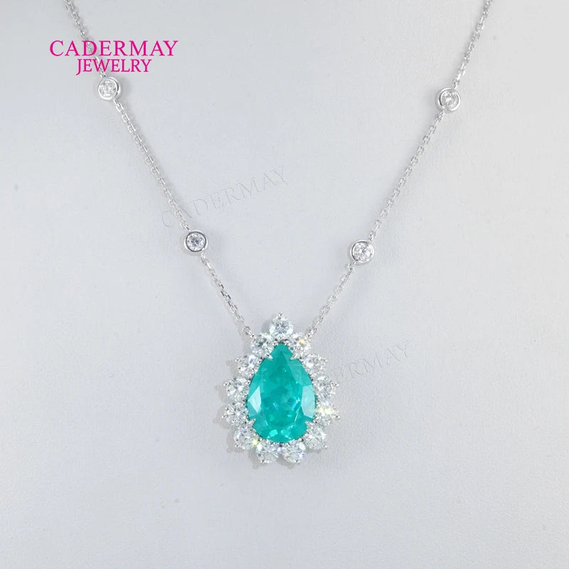 Vexaroa Pear YAG Moissanite Halo Pendant Necklace - product image 6