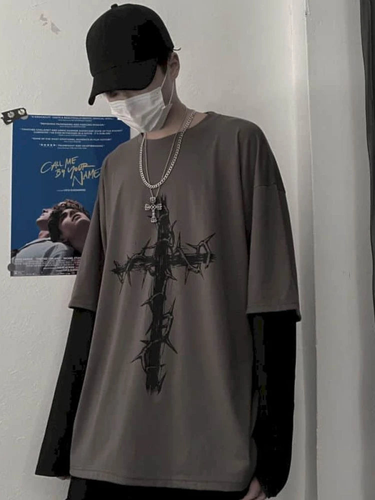 Vexaroa Oversized Anime Streetwear Long-Sleeve Tee