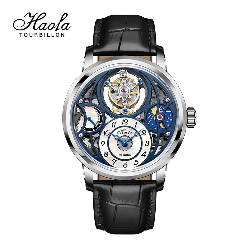 Tourbillon Moon Phase Skeleton Sapphire Watch | Vexaroa