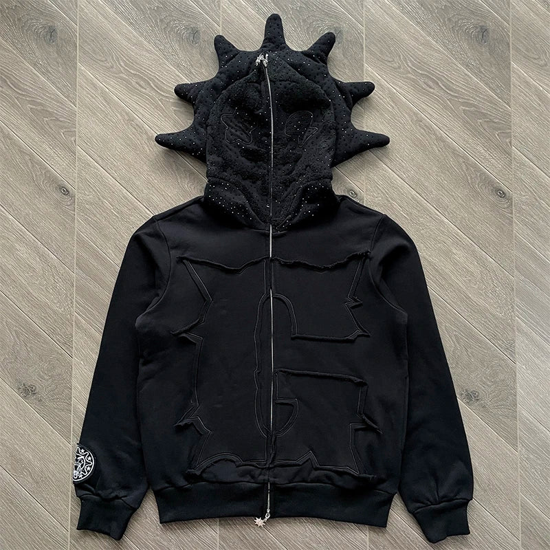 Glo Gang The Glory Full Zip Hoodie Embroidered Hot Diamond Hooded Sweater