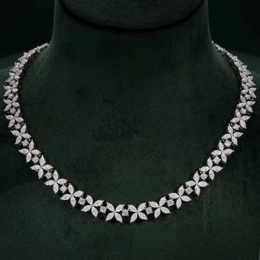 Diamond necklace on a black mannequin