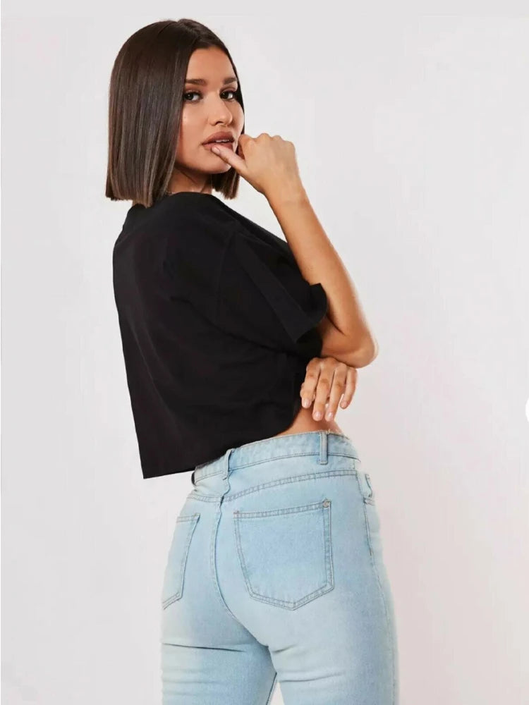 Vexaroa Womens Cotton Fitness Crop T-Shirt product photo, view 4