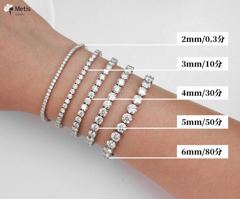 Vexaroa Dainty Moissanite Tennis Bracelet 18K Gold