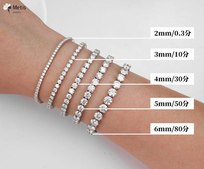 Vexaroa Dainty Moissanite Tennis Bracelet 18K Gold