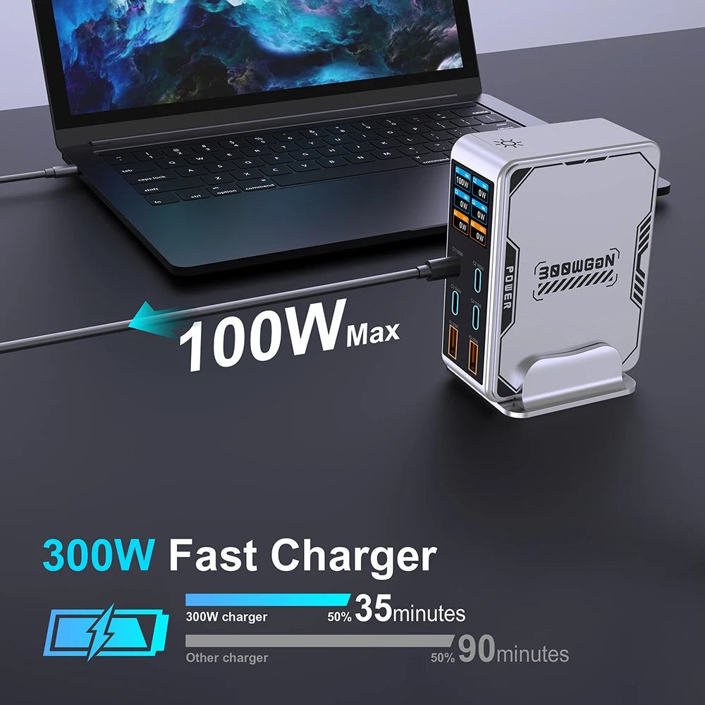 Vexaroa 300W GaN USB-C desktop charging station – product view 4