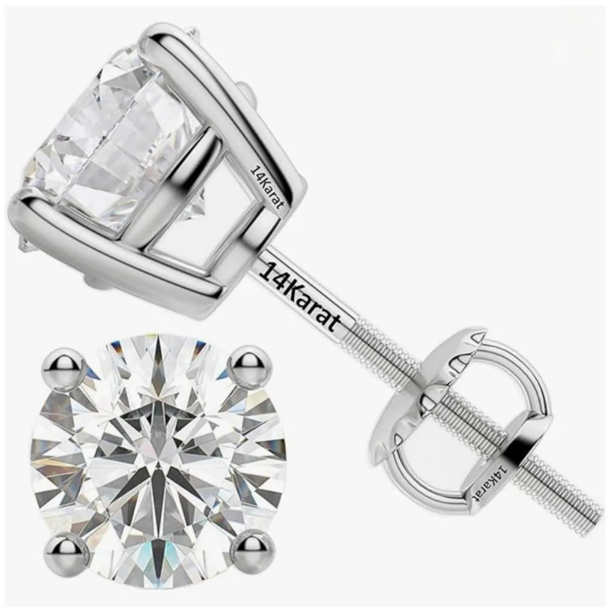 Vexaroa 14K Gold Lab-Grown Diamond Four-Prong Studs