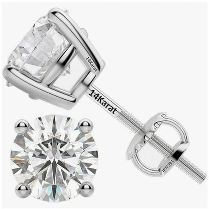 Vexaroa 14K Gold Lab-Grown Diamond Four-Prong Studs