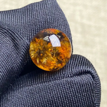Vexaroa Natural Gold Rutilated Quartz Pendant 10mm Round Sphere