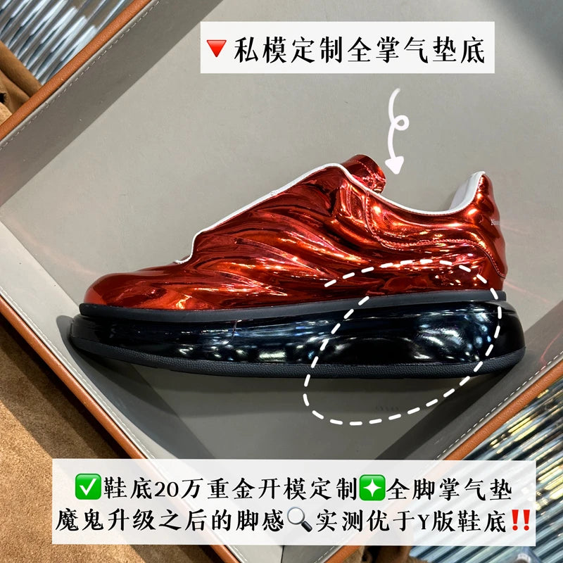 Handcrafted Leather Casual Sneakers Man Platform Trainers Unisex Originality Flat Loafers Men's Footwear