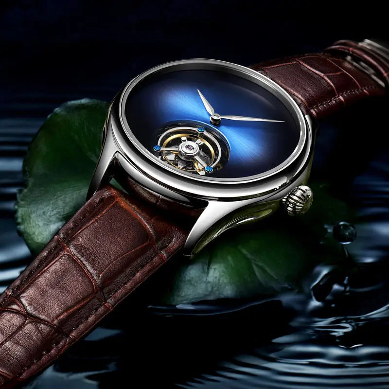 AESOP Top Brand Luxus-Uhr 100% authentisches Tourbillon Herrenuhrwerk mechanisch Saphirglas Skelettuhren für Herren