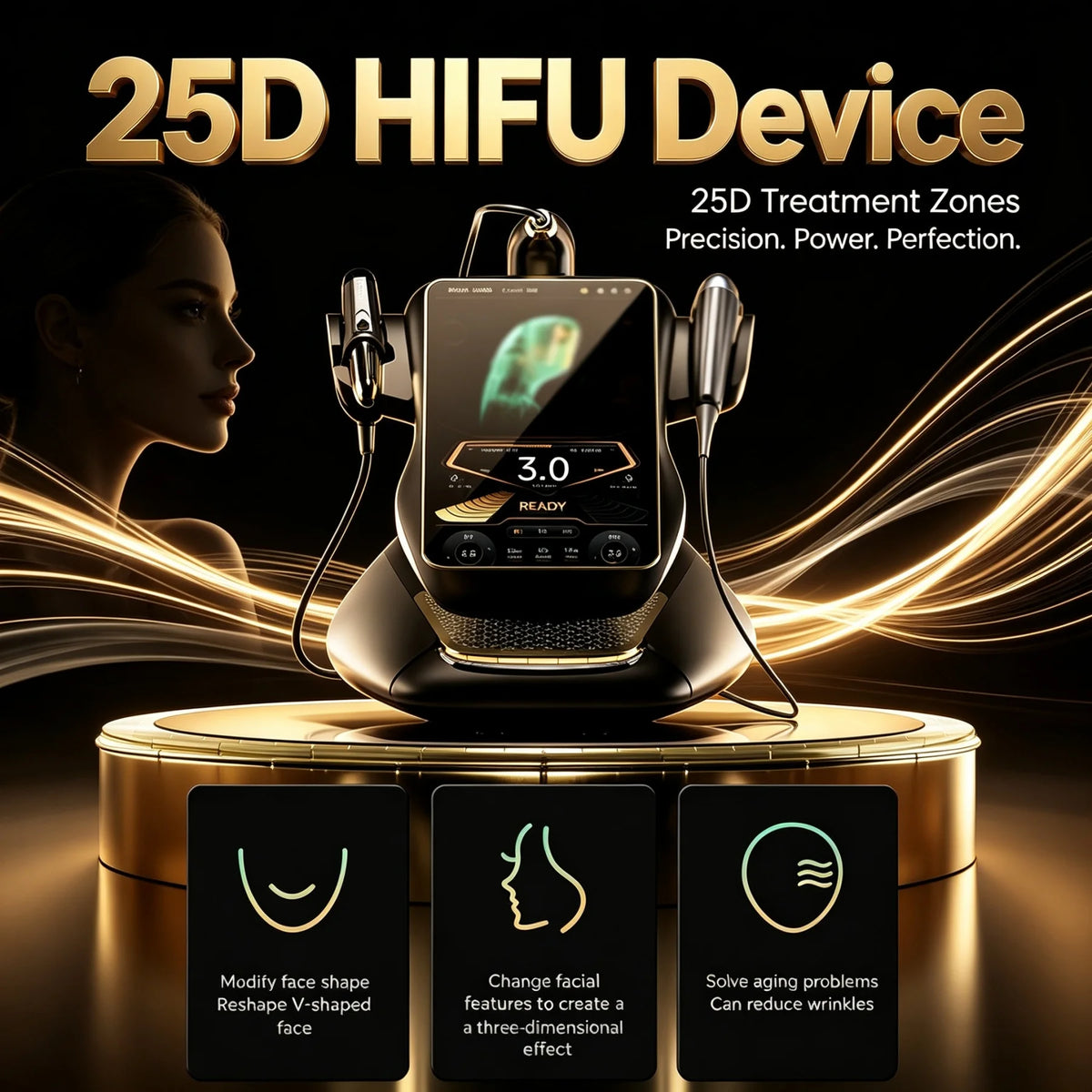 The New 360MAX 25D HiFU 3 In 1 Technology Machine For Non Invasive Facial Slimming Anti Aging And Body Firming