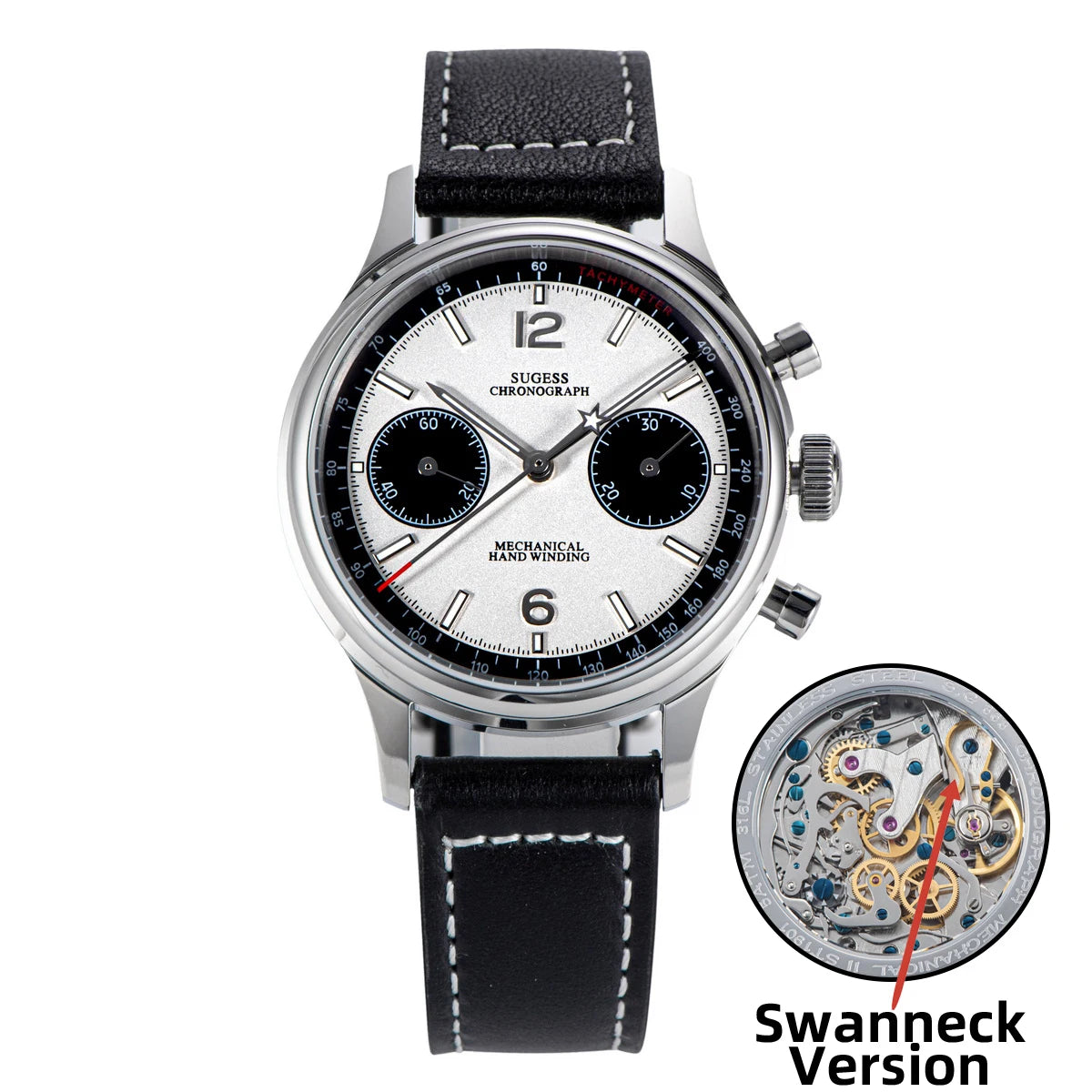 Vexaroa Pilot Chronograph Watch Seagull ST1901 Panda