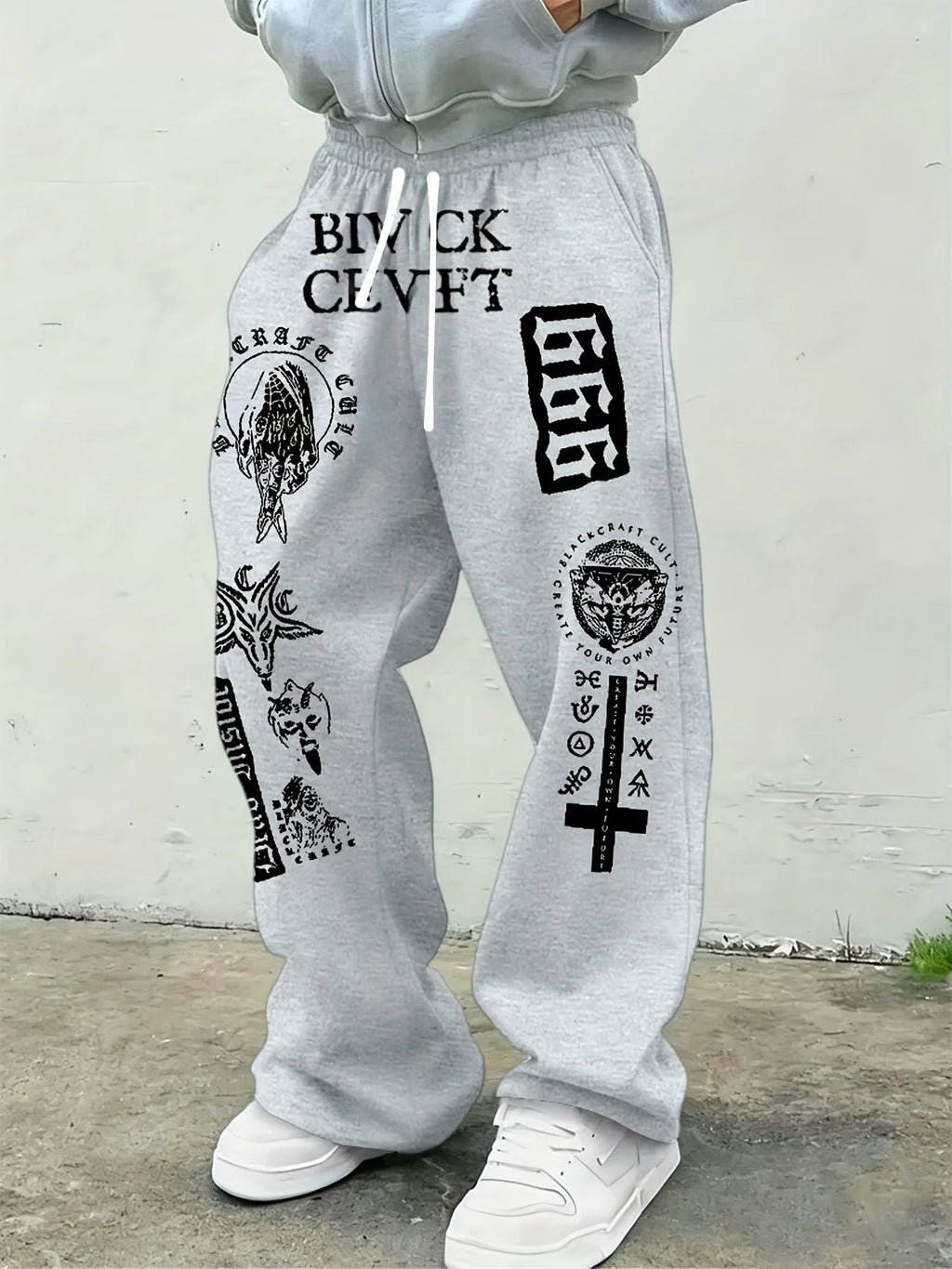 Vexaroa Gothic Graphic Wide-Leg Sweatpants