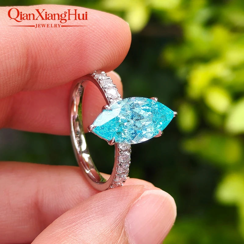 Vexaroa Marquise Blue YAG Moissanite Half Eternity Ring - product image 2