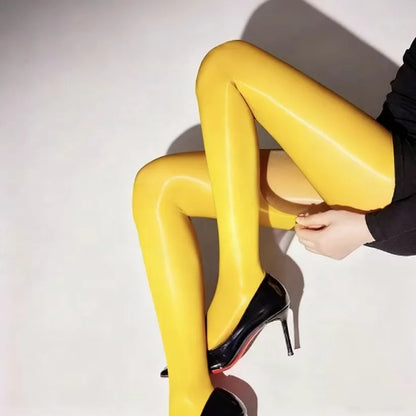 Women's High Oil Content Glossy Horse Oil Stockings Plus Size Thin Breathable Pantyhose Highly Elastic Glossy Sheer Tights Socks