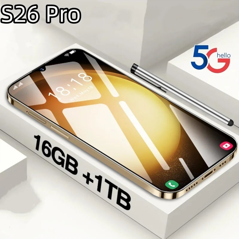 2026 New Hot S26 Pro original global version HQ intelligent 4G 5G Snapdragon 8 Gen4 8000mAh battery dual card dual standby