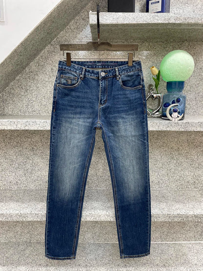 Vexaroa Men's Eagle-Detail Straight-Leg Jeans