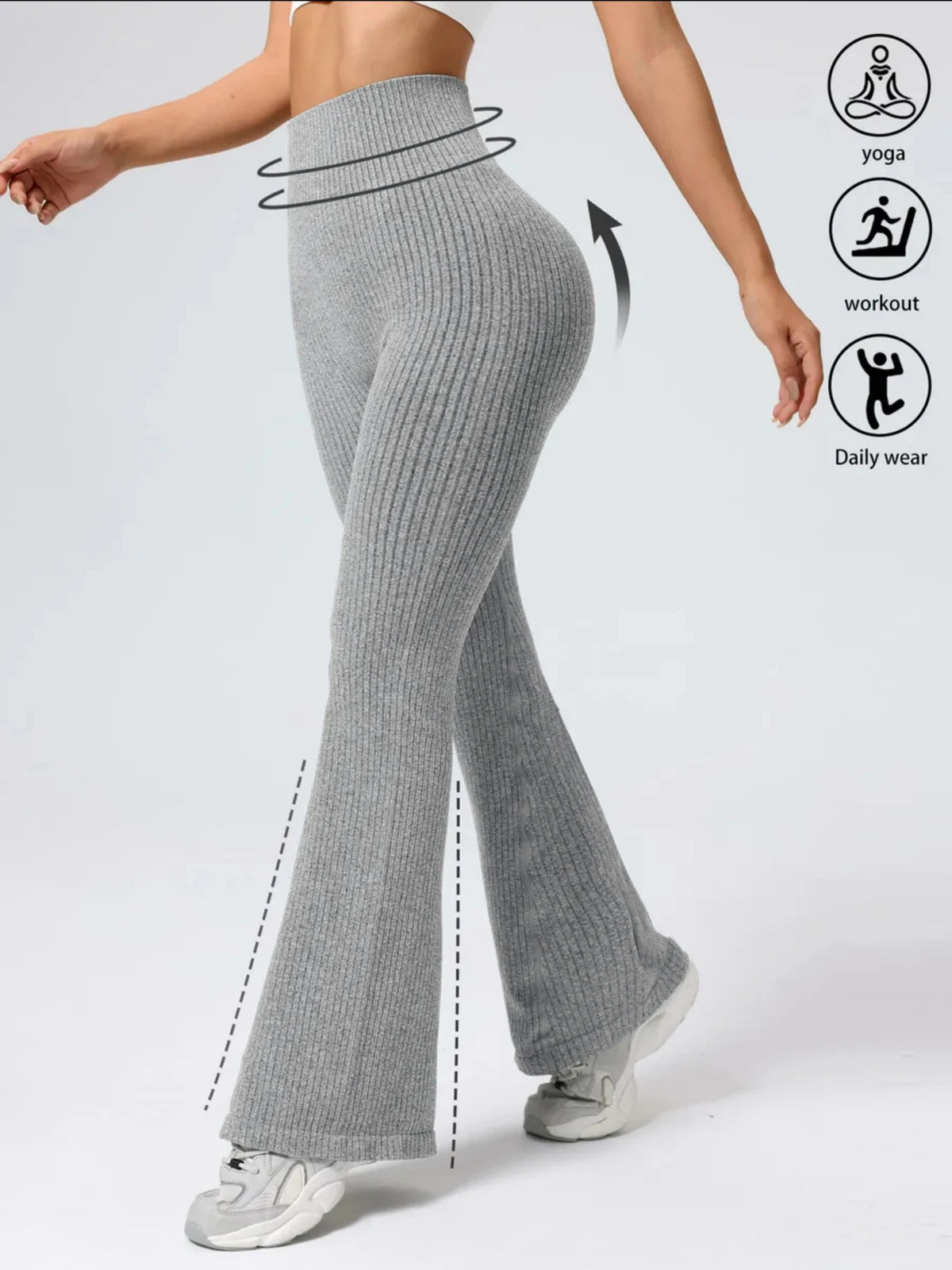 Vexaroa Women's High Waist Bell Bottom Flare Pants Sporty Fit