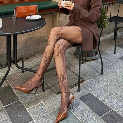 Vexaroa Women's Lace Floral Fishnet Stockings Club Tights